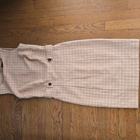 Ann Taylor Tan Checkered Sleeveless Dress Size 0 - Picture 2 of 9